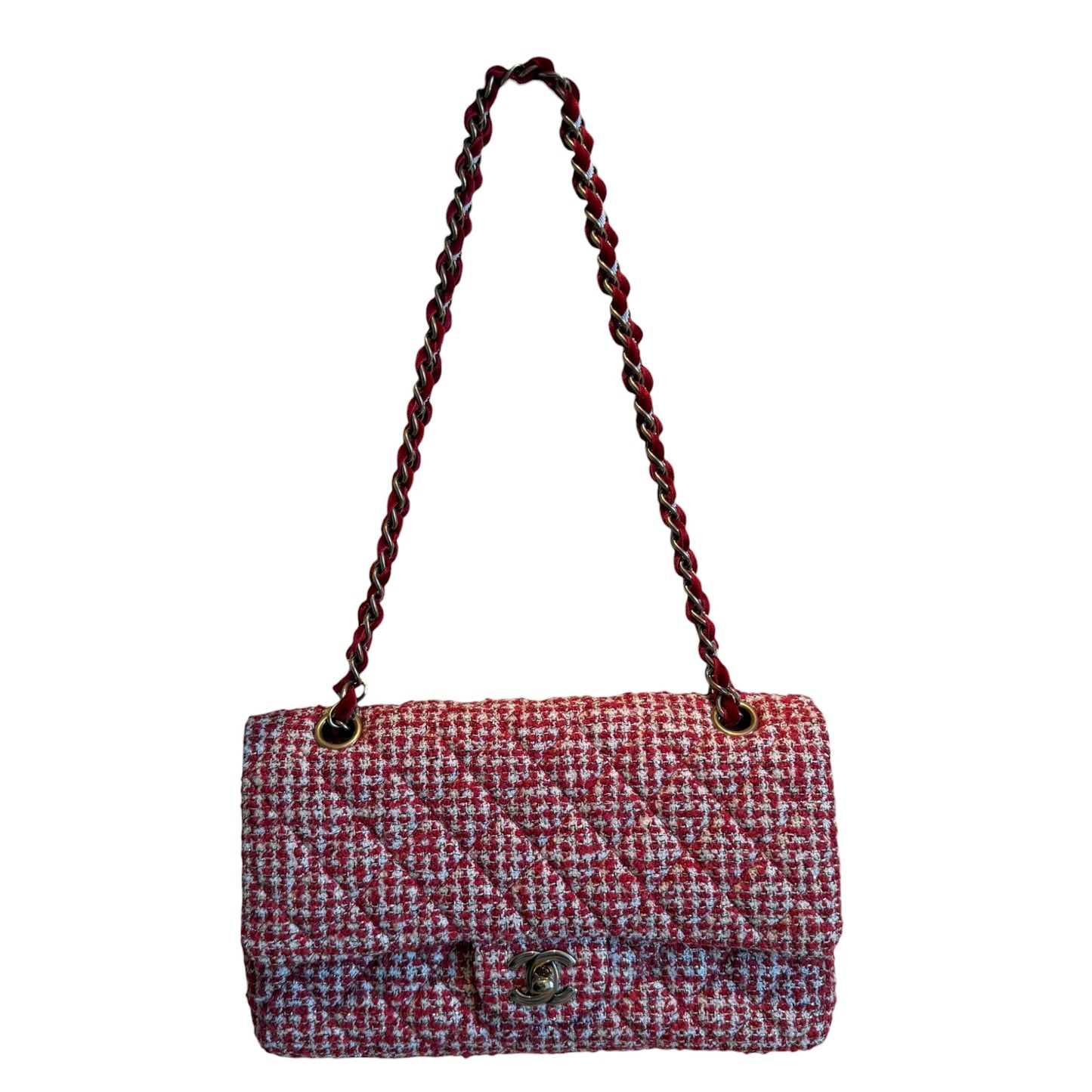 Chanel Timeless Classic Red Tweed Bag