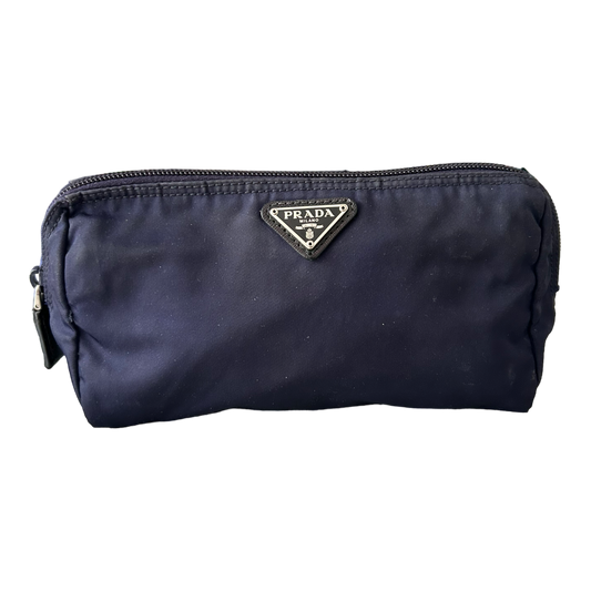 Prada Blue Nylon Toiletry Bag