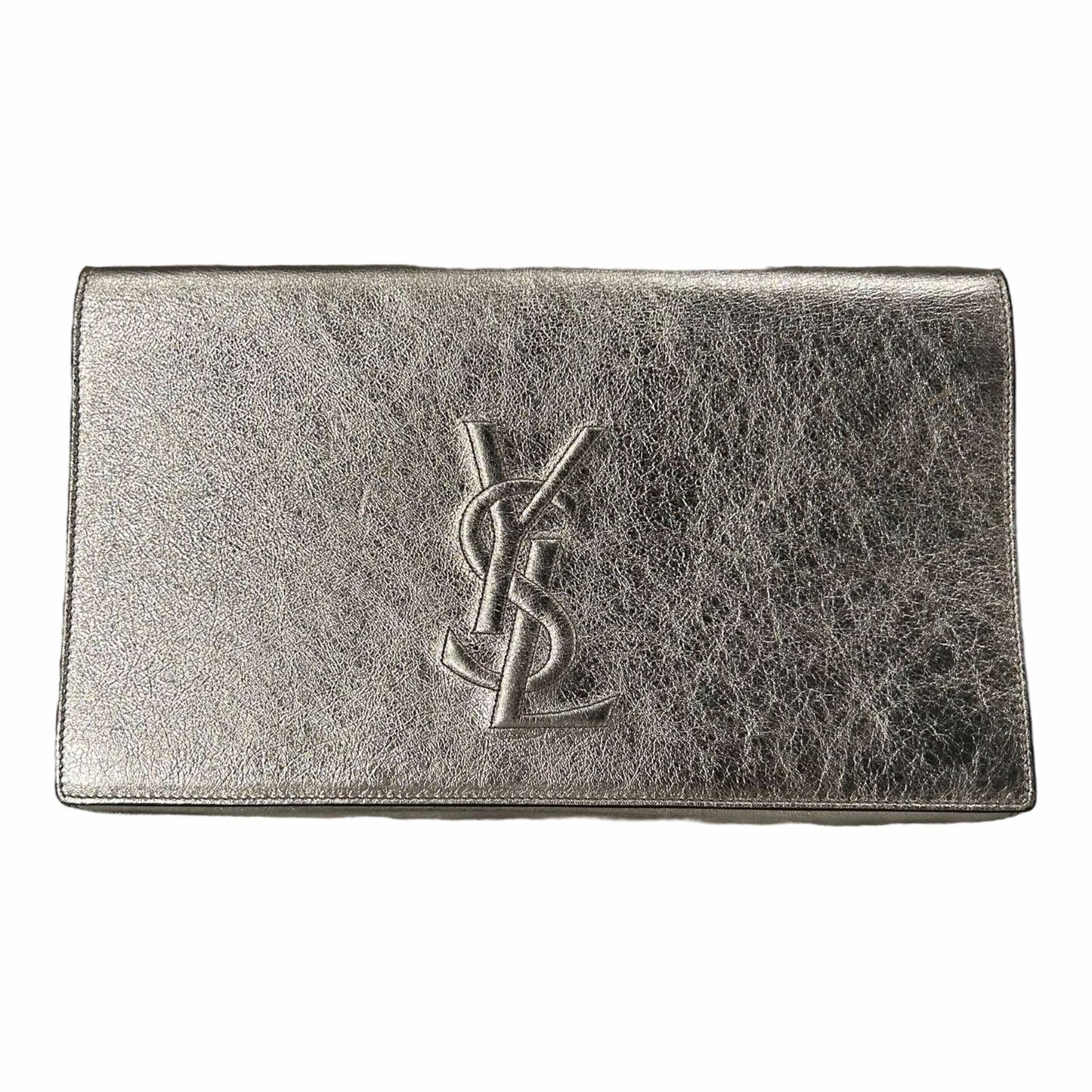 Saint Laurent Silver Belle Du Jour Clutch