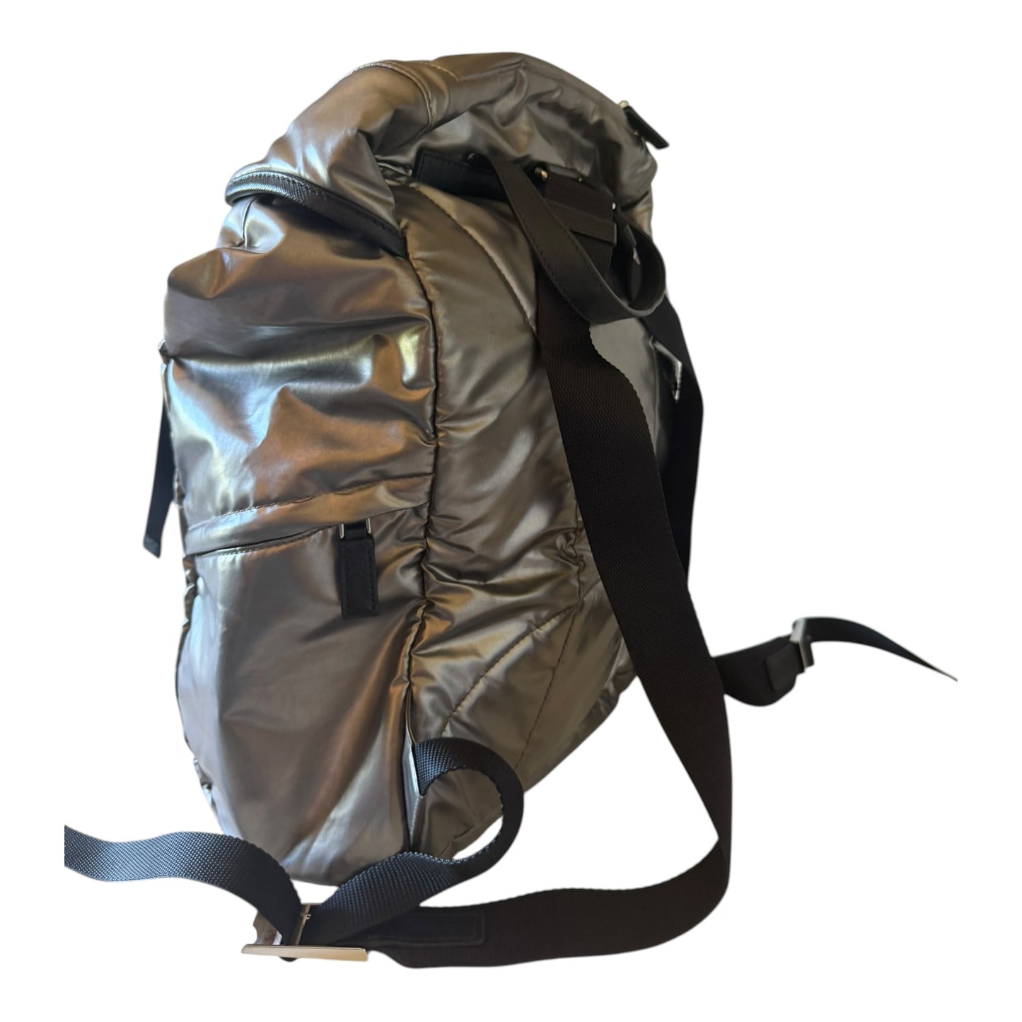 Prada Silver Tessuto Metal Backpack - 1BZ039