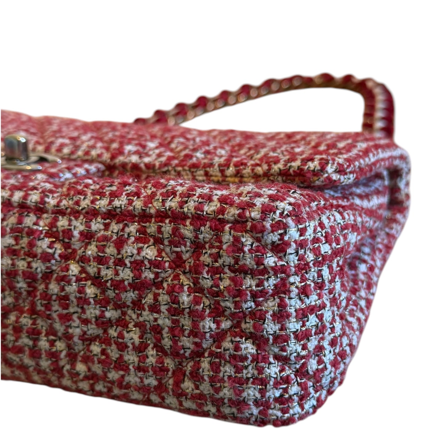 Chanel Timeless Classic Red Tweed Bag