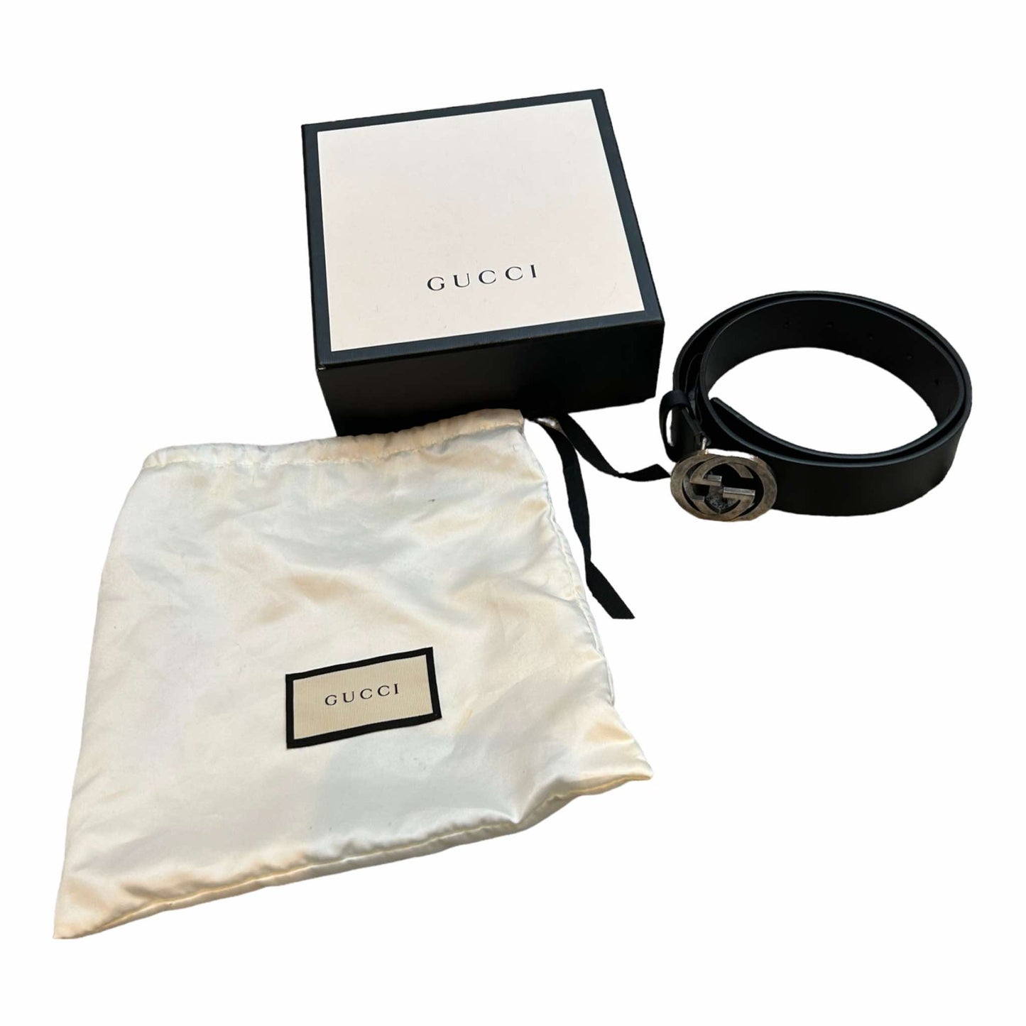 Gucci Black GG Belt - (80/32) - 386186