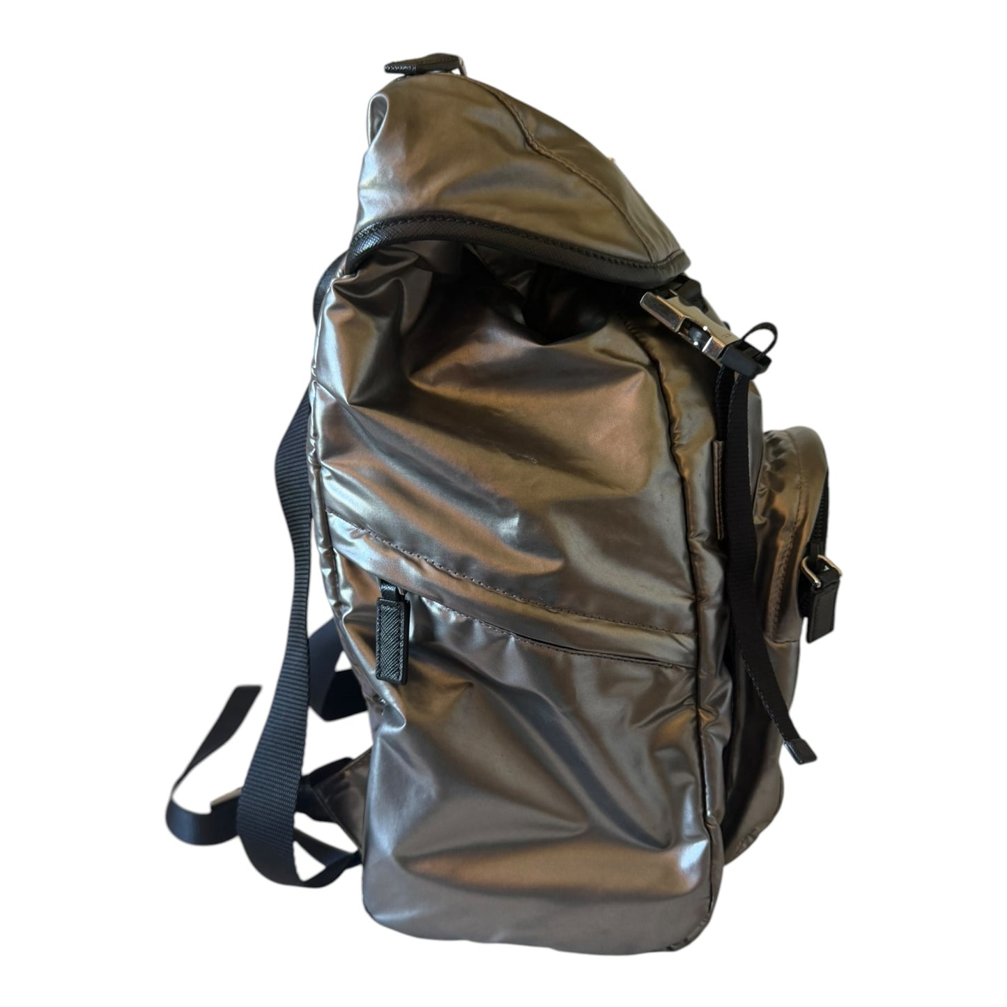 Prada Silver Tessuto Metal Backpack - 1BZ039