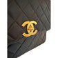 Chanel Vintage Black Quilted CC Square Flap