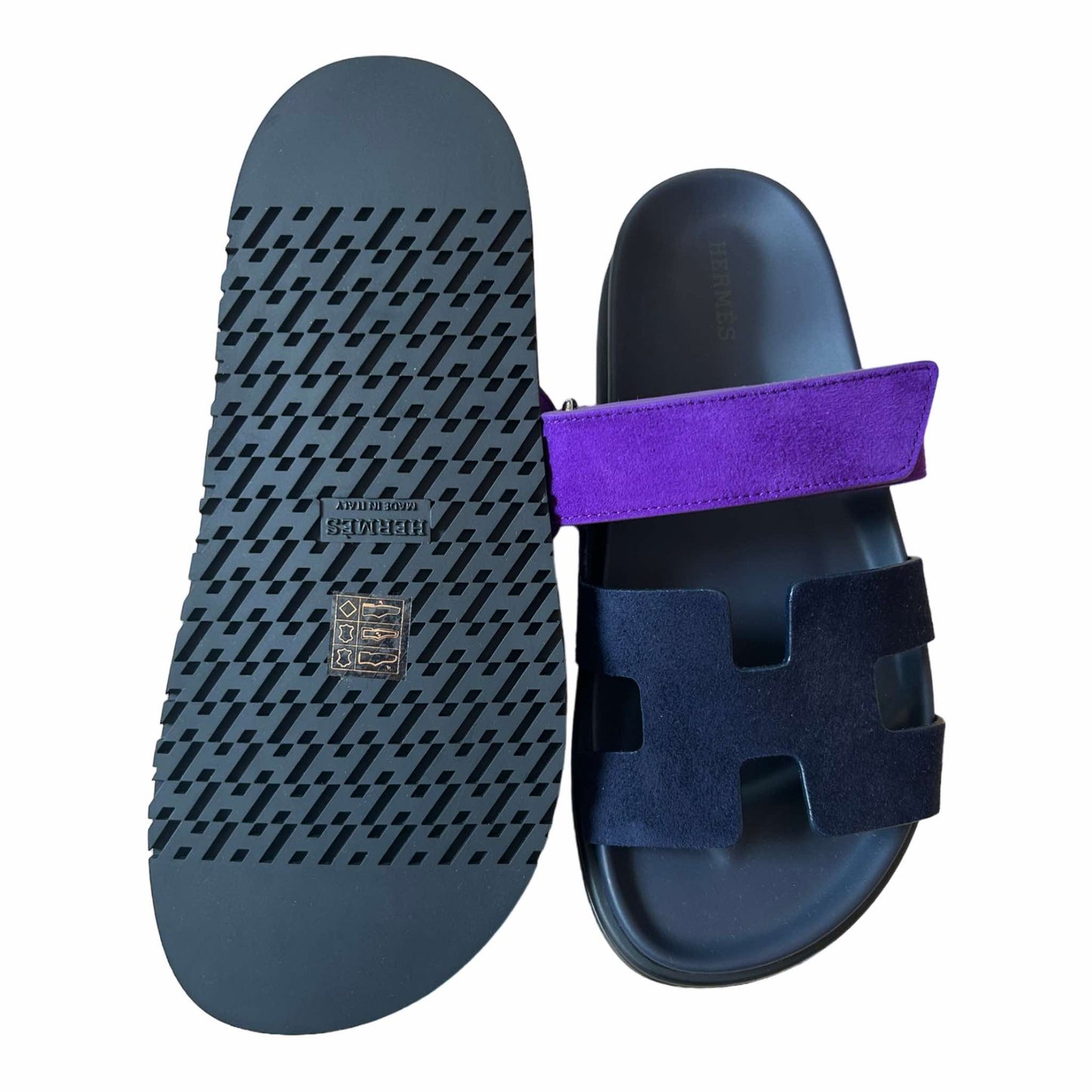 Hermès Chypre Sandals Marine/Violet Majorette - Size EU 37