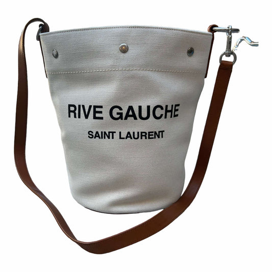 Saint Laurent Cream Rive Gauche Bucket Bag - 669299