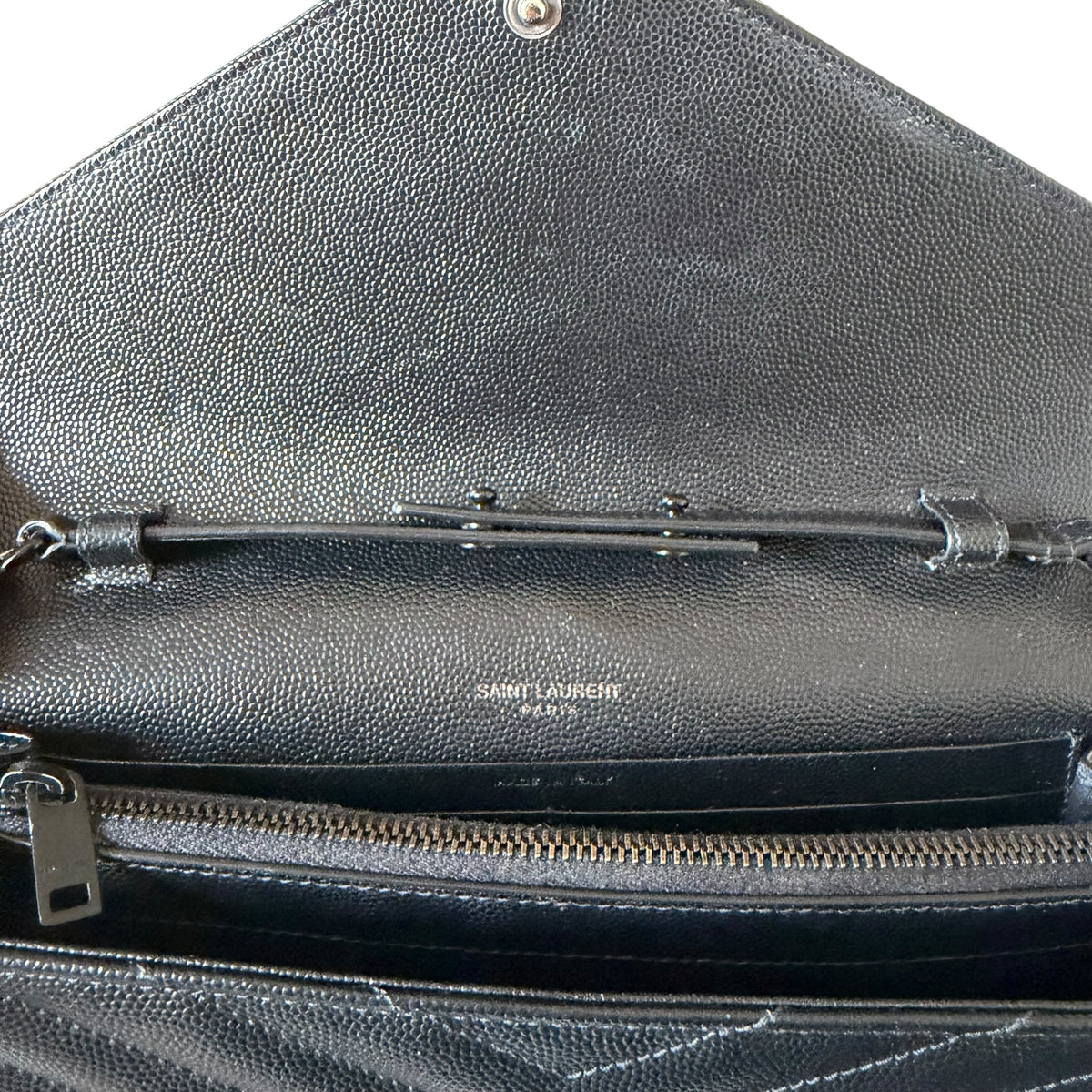 Saint Laurent Black Classic Cassandre Chain Flap - 377828