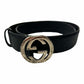 Gucci Black Leather GG Belt - (75/30) - 370543