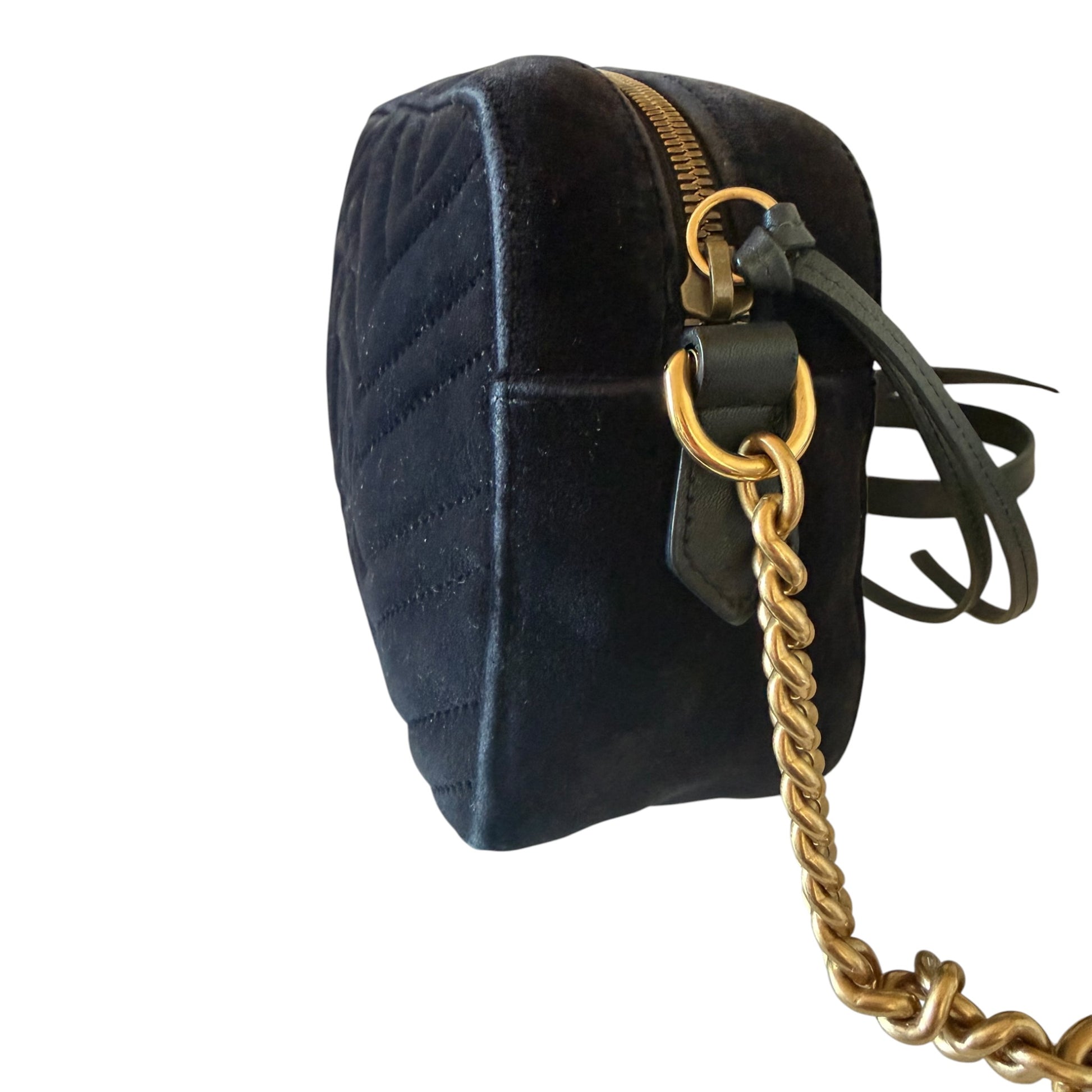 Gucci GG Marmont Matelasse Velvet Crossbody Bag - 447632