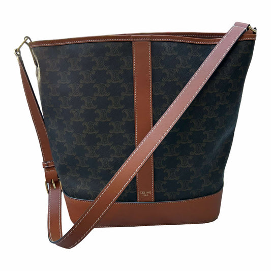 Celine Medium Bucket Bag In Triomphe Canvas