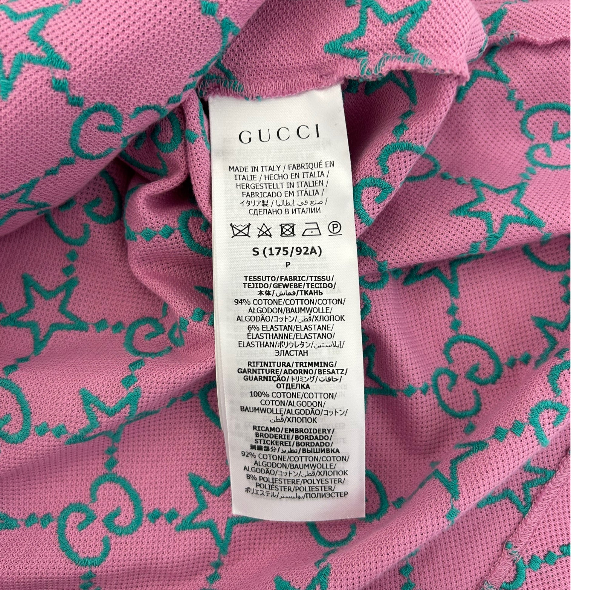 Gucci GG & Star Pink Cotton Polo