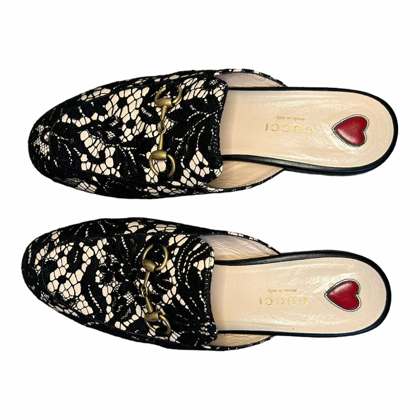 Gucci Lace Women's Princetown Loafers  - 37EU / 4UK