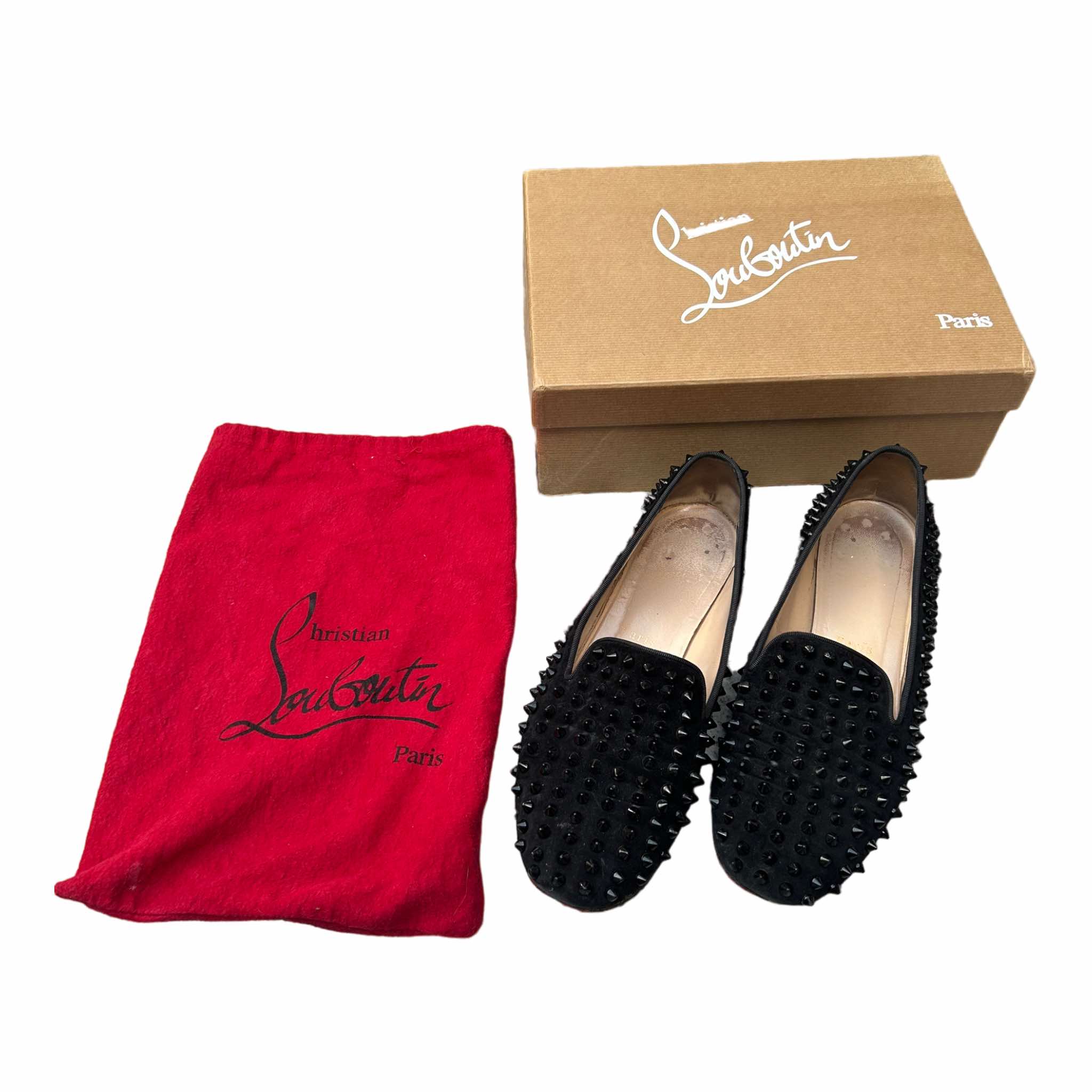 Christian Louboutin Rolling Flat Spikes Velour - 39EU / 6 UK – Refined  Luxury