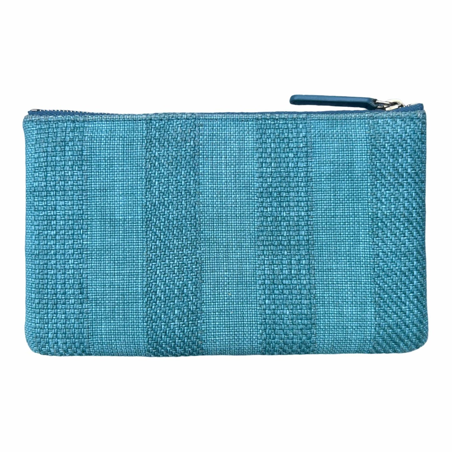 Chanel Blue Raffia Clutch