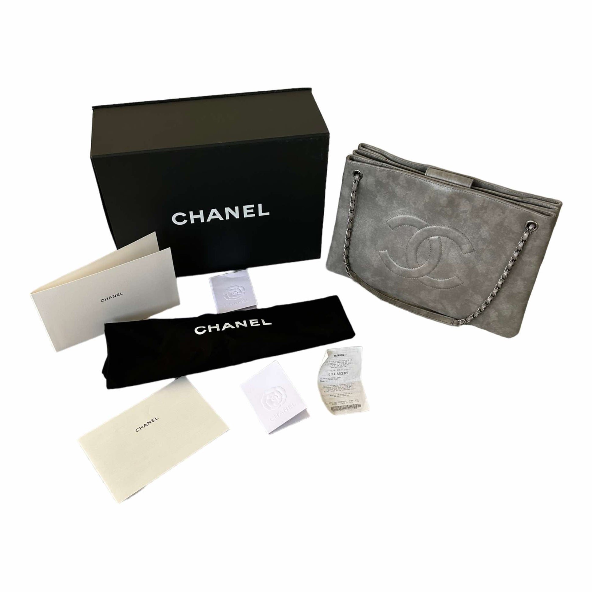 Chanel Grey Iridescent Accordion Tote