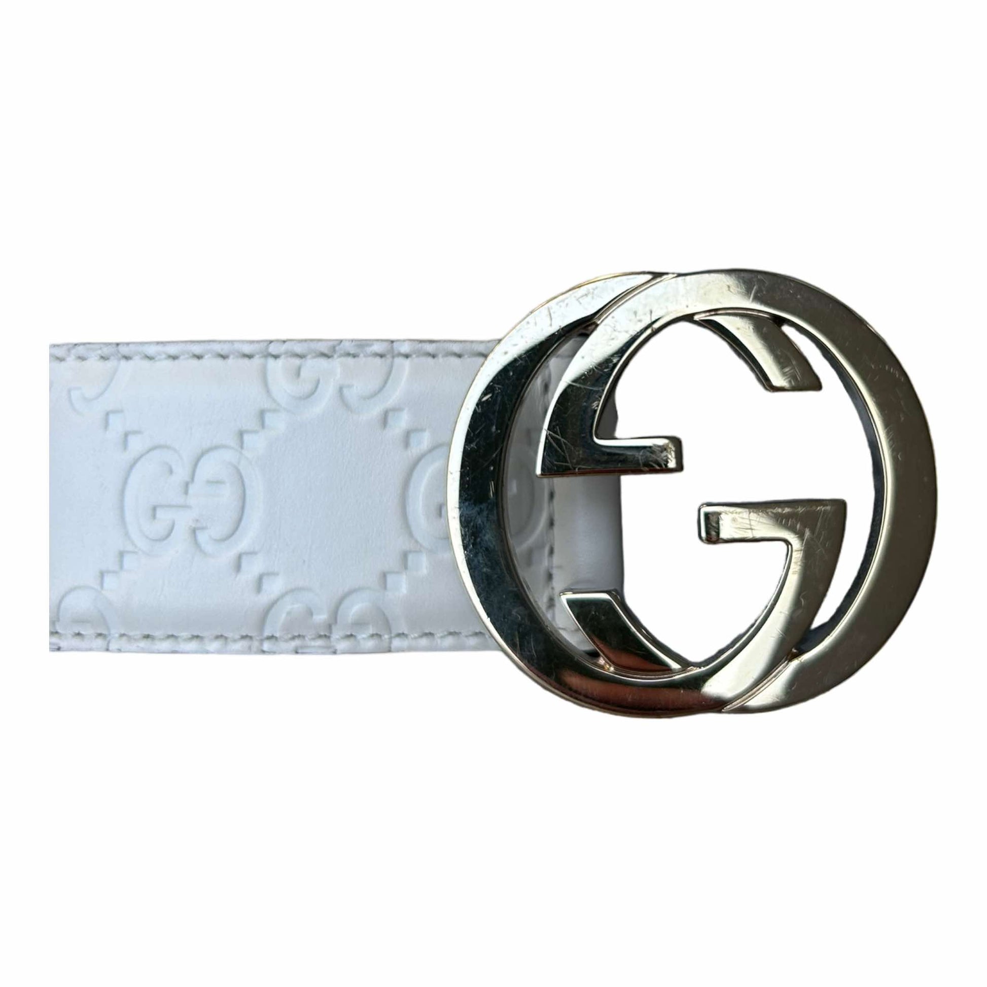 Gucci GG White Belt - (80/32) - 370543