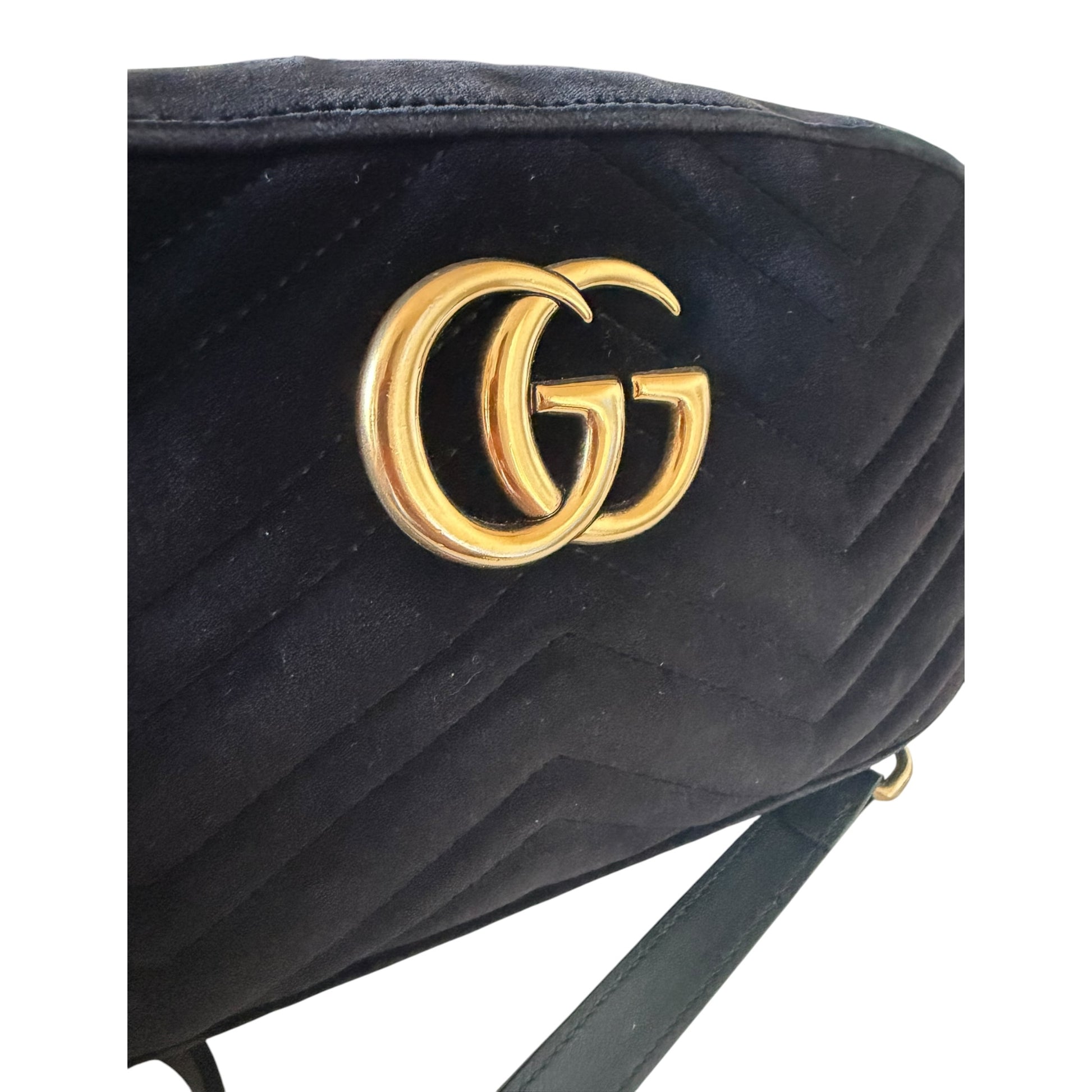 Gucci GG Marmont Matelasse Velvet Crossbody Bag - 447632