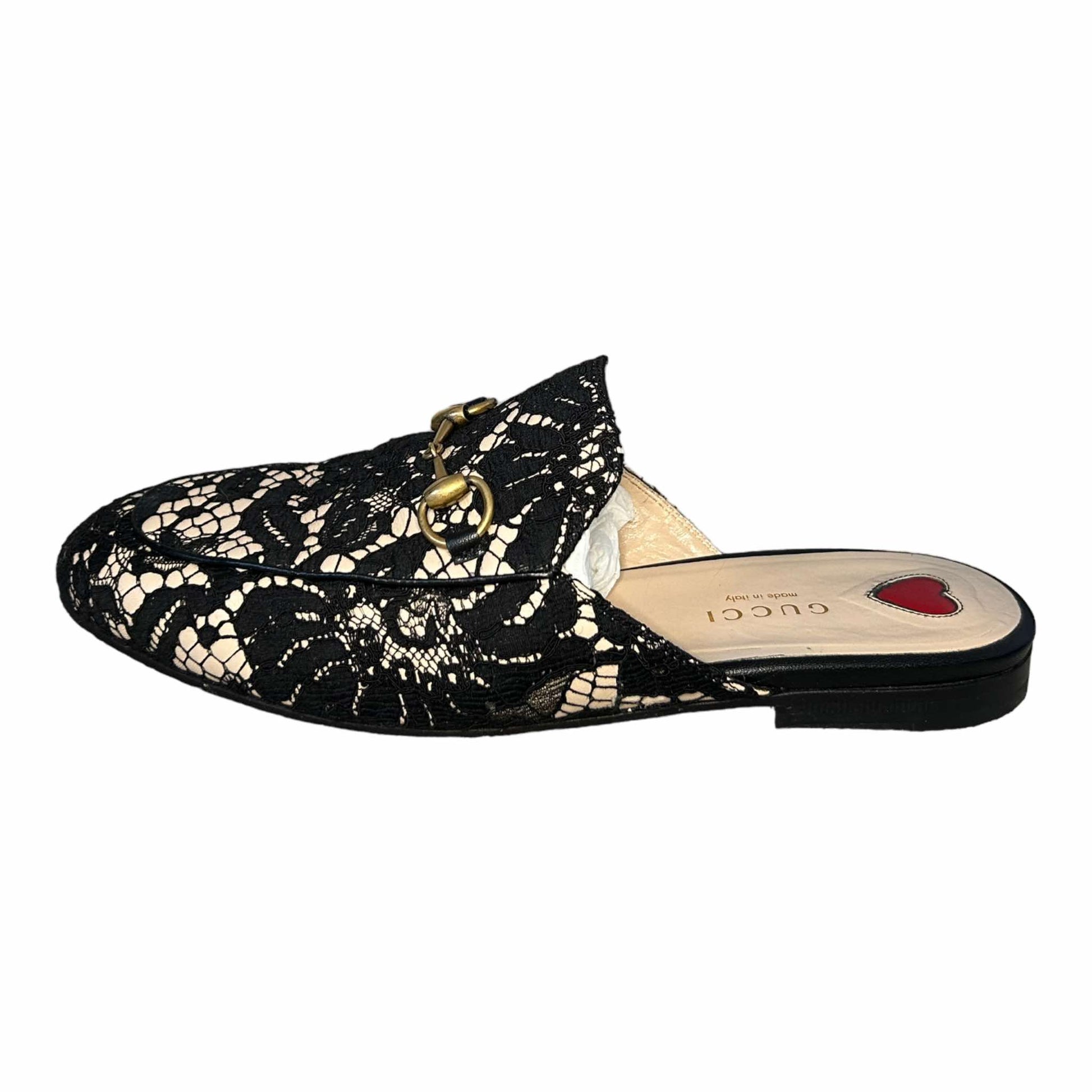 Gucci Lace Women's Princetown Loafers  - 37EU / 4UK