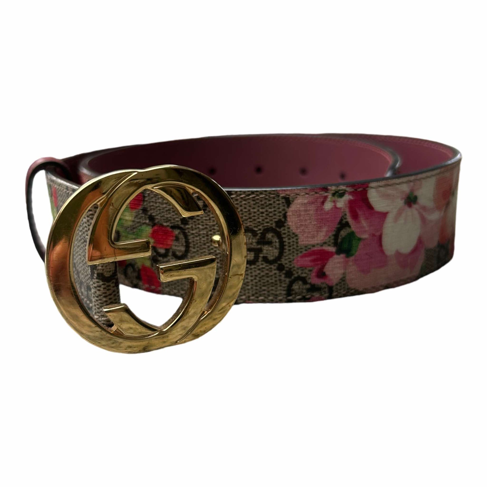 Gucci Flower Leather GG Belt - (70/28) - 370543