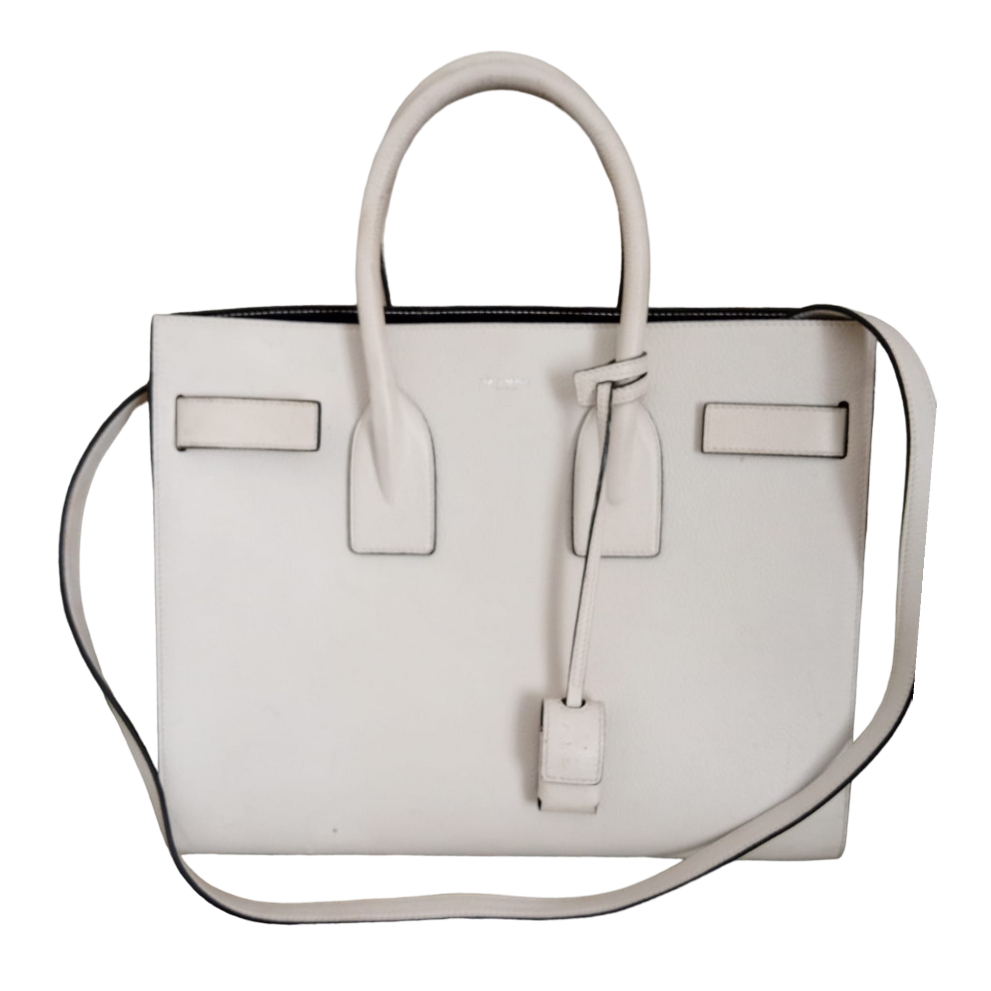 Pre Loved Saint Laurent White Sac de Jour Small Refined Luxury