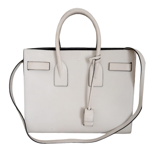 Saint Laurent White Sac de Jour Small