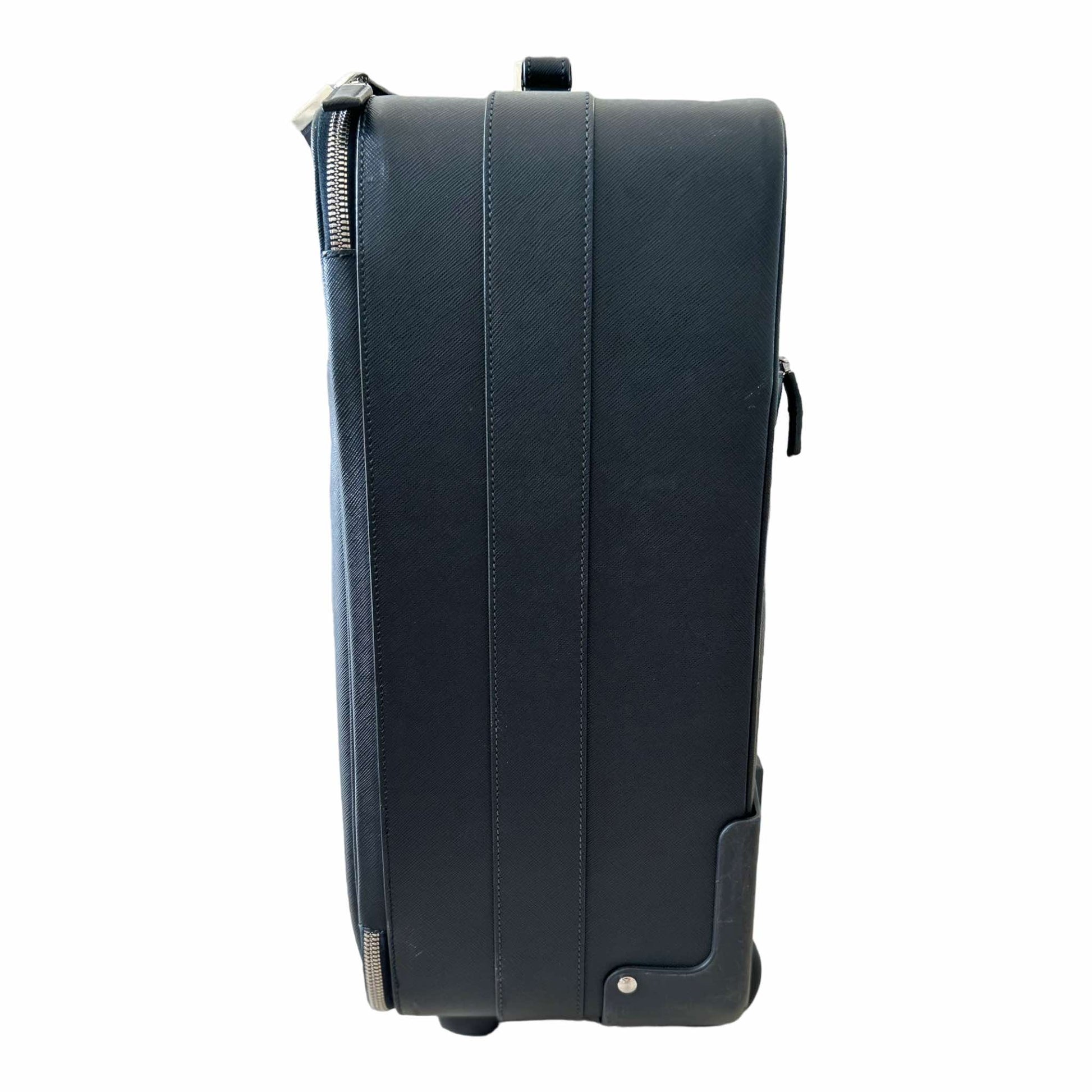 Prada Saffiano Leather Rolling Carry-On Suitcase
