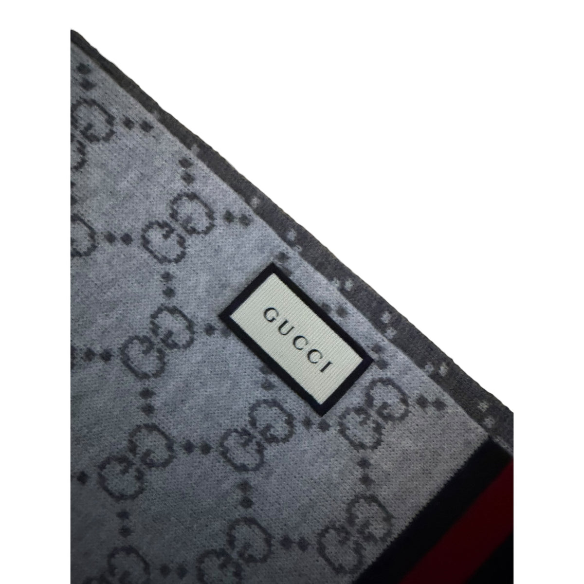 Gucci Monogram Wool Scarf - Dark Grey