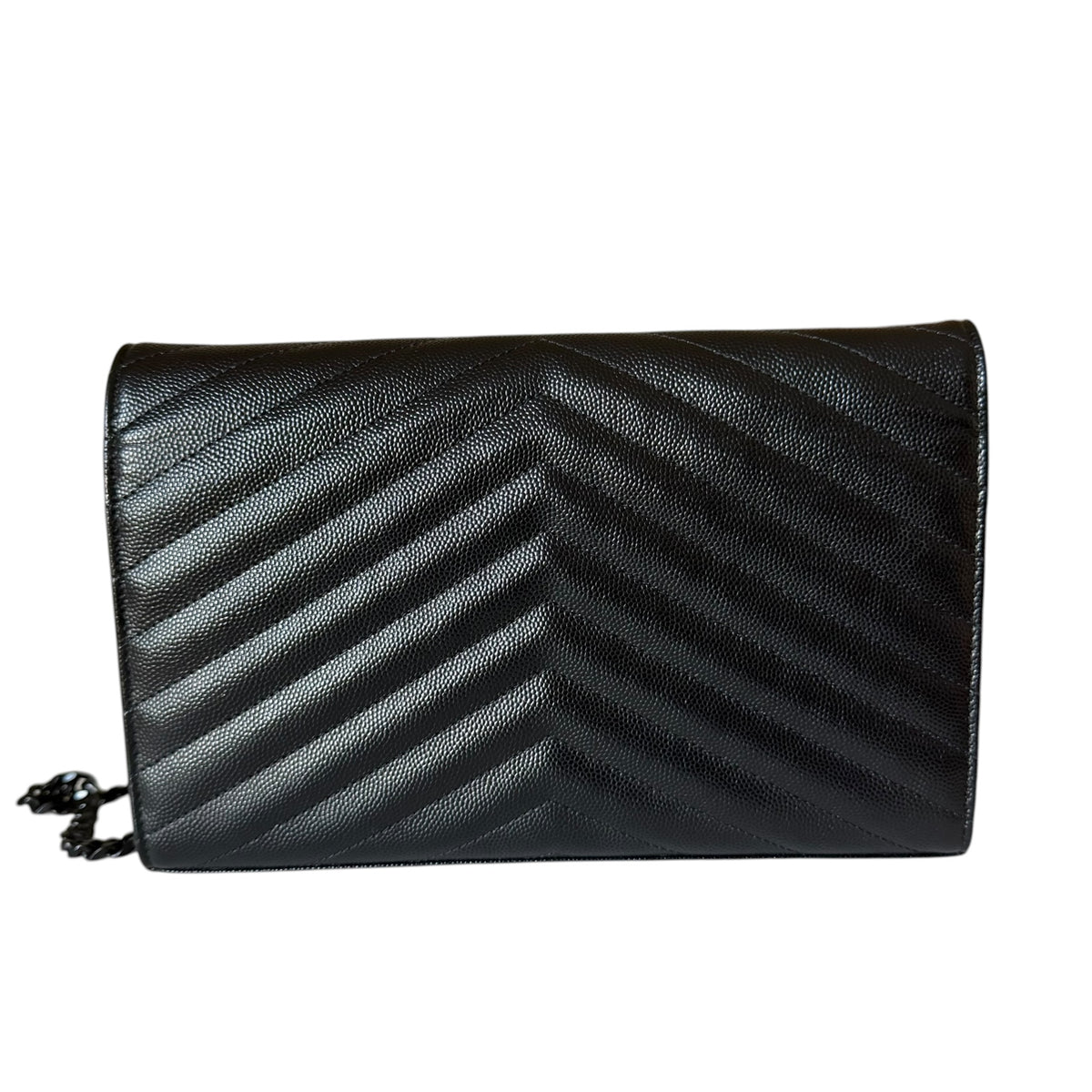 Saint Laurent Black Classic Cassandre Chain Flap - 377828