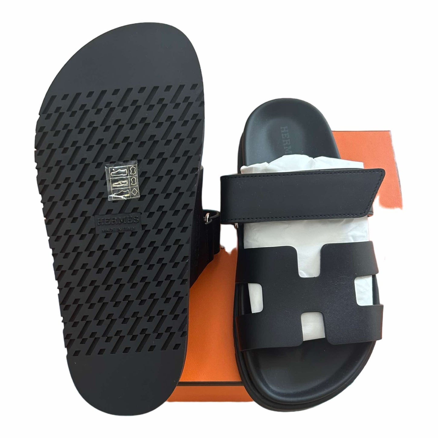 Hermès Chypre Sandals Noir - Size EU 34.5