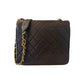 Chanel Vintage Black Quilted CC Square Flap