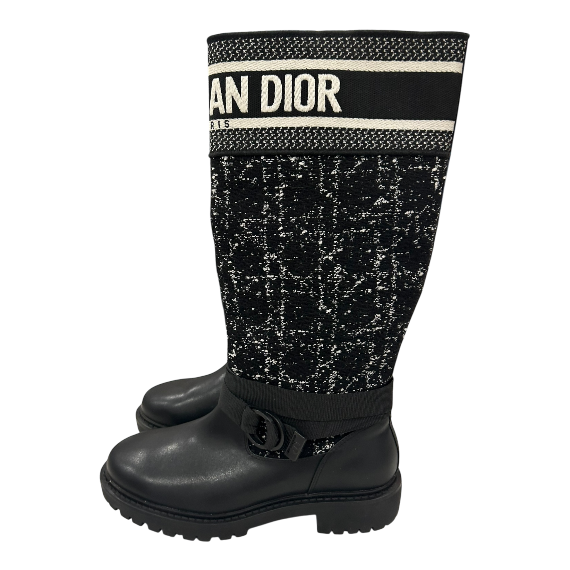 Dior D-Major Black Tweed Boots