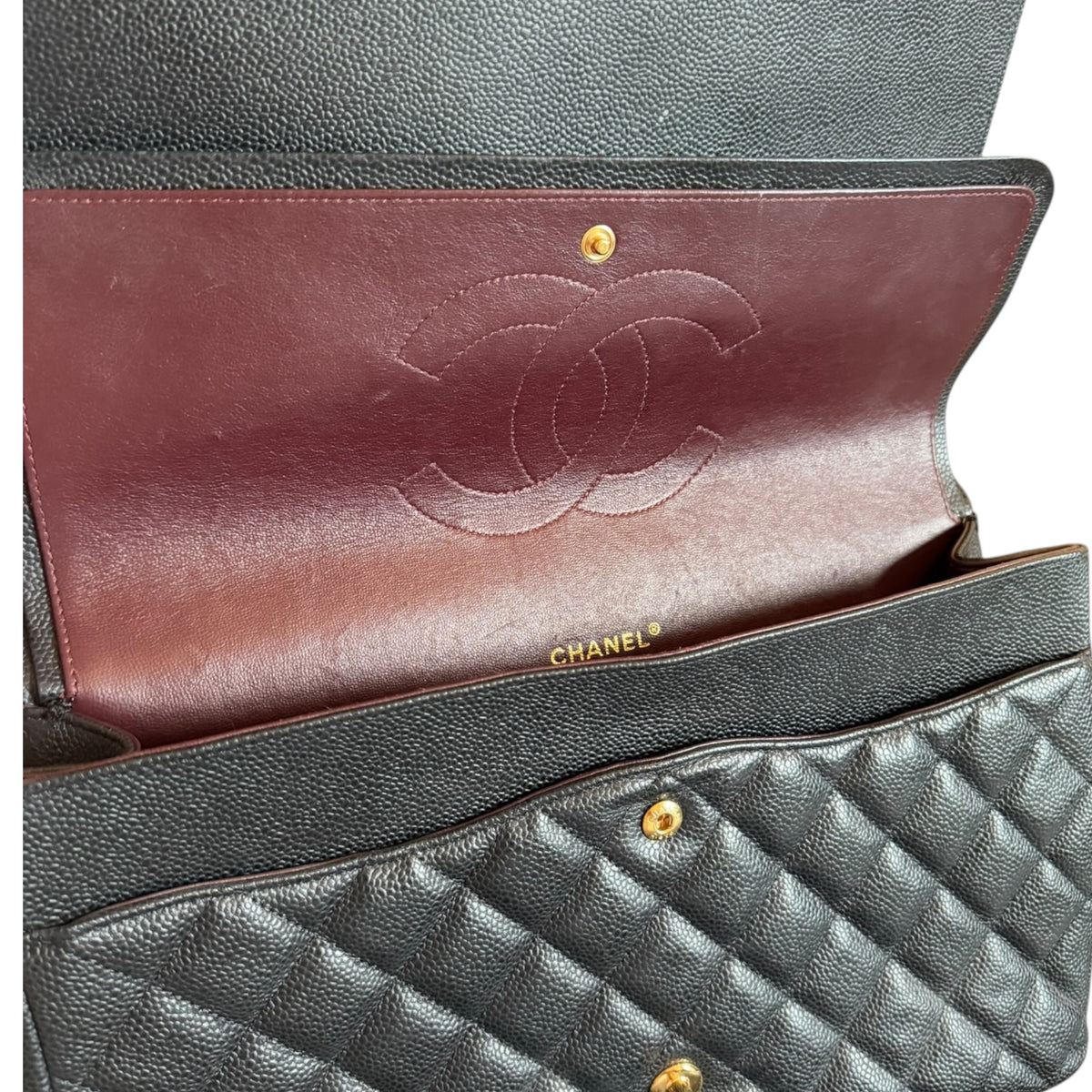 Chanel Timeless Classic Quilted Caviar Maxi Double Flap