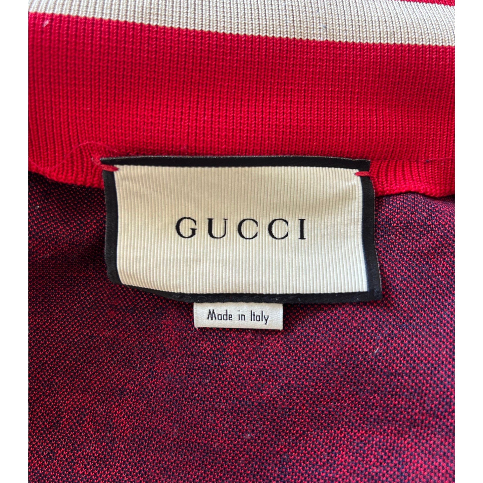 Gucci Navy & Red GG Monogram Jacquard Track Jacket