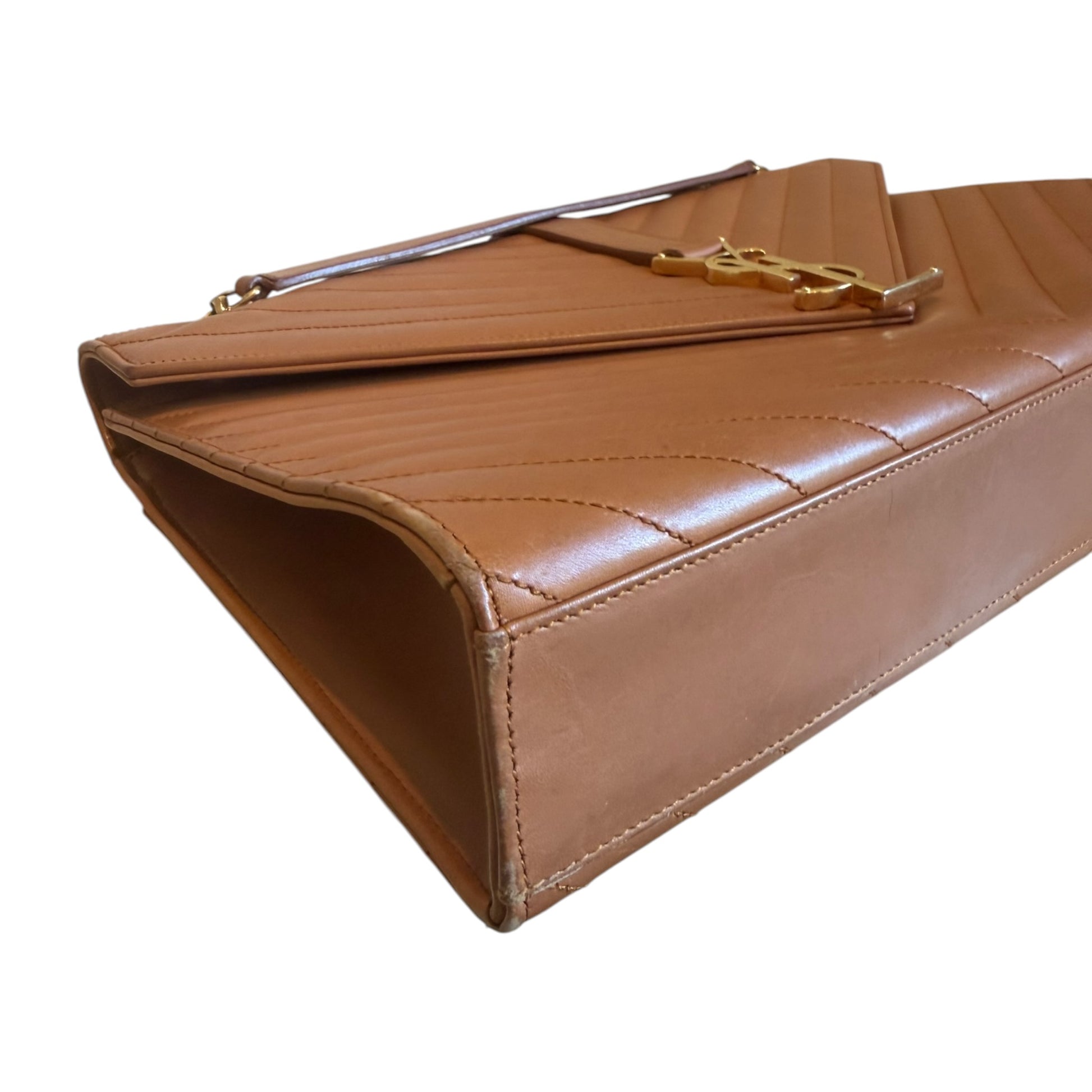 Saint Laurent Tan Large Envelope Flap Bag - 354118