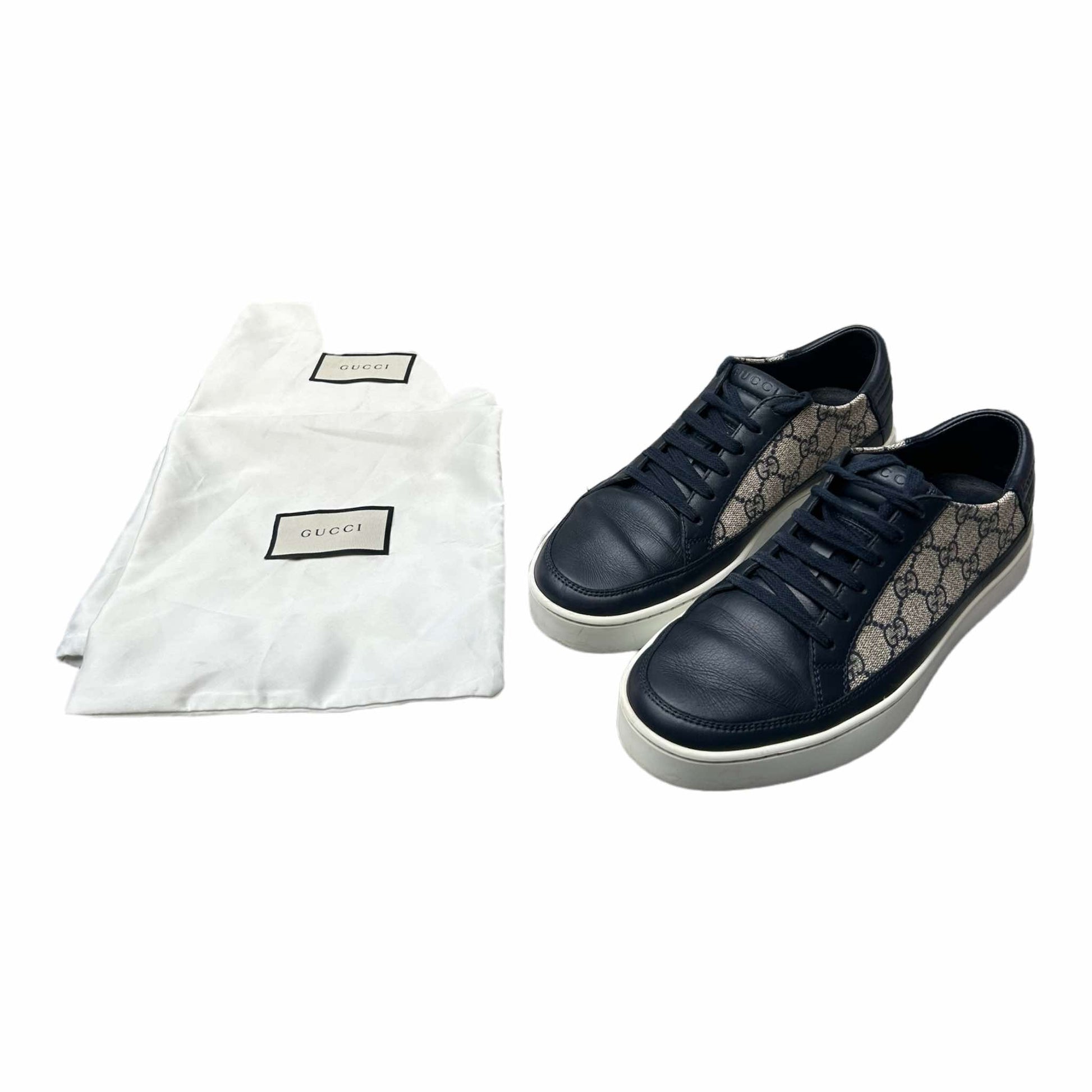 Gucci GG Supreme Navy Trainers - 5 UK -  433716