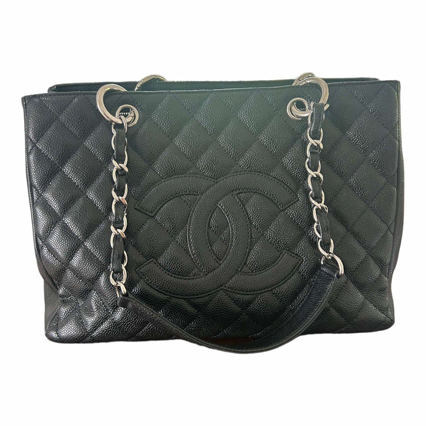 Chanel Black Quilted Caviar Timeless Grand Shopping Tote