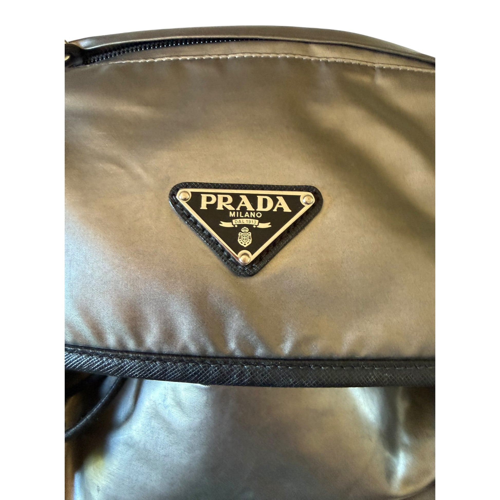 Prada Silver Tessuto Metal Backpack - 1BZ039