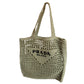 Prada Light Green Crochet Tote Bag