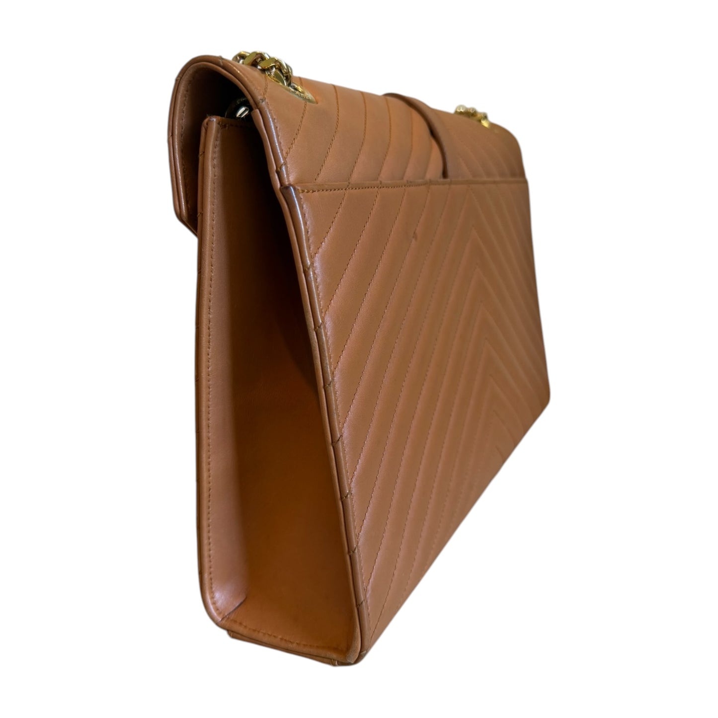 Saint Laurent Tan Large Envelope Flap Bag - 354118