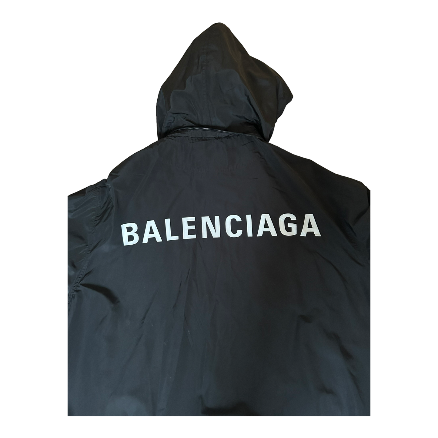 Balenciaga Logo Black Raincoat - 38