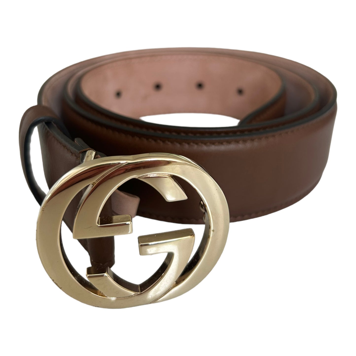 Gucci Brown Leather GG Belt - (90/36) - 370543