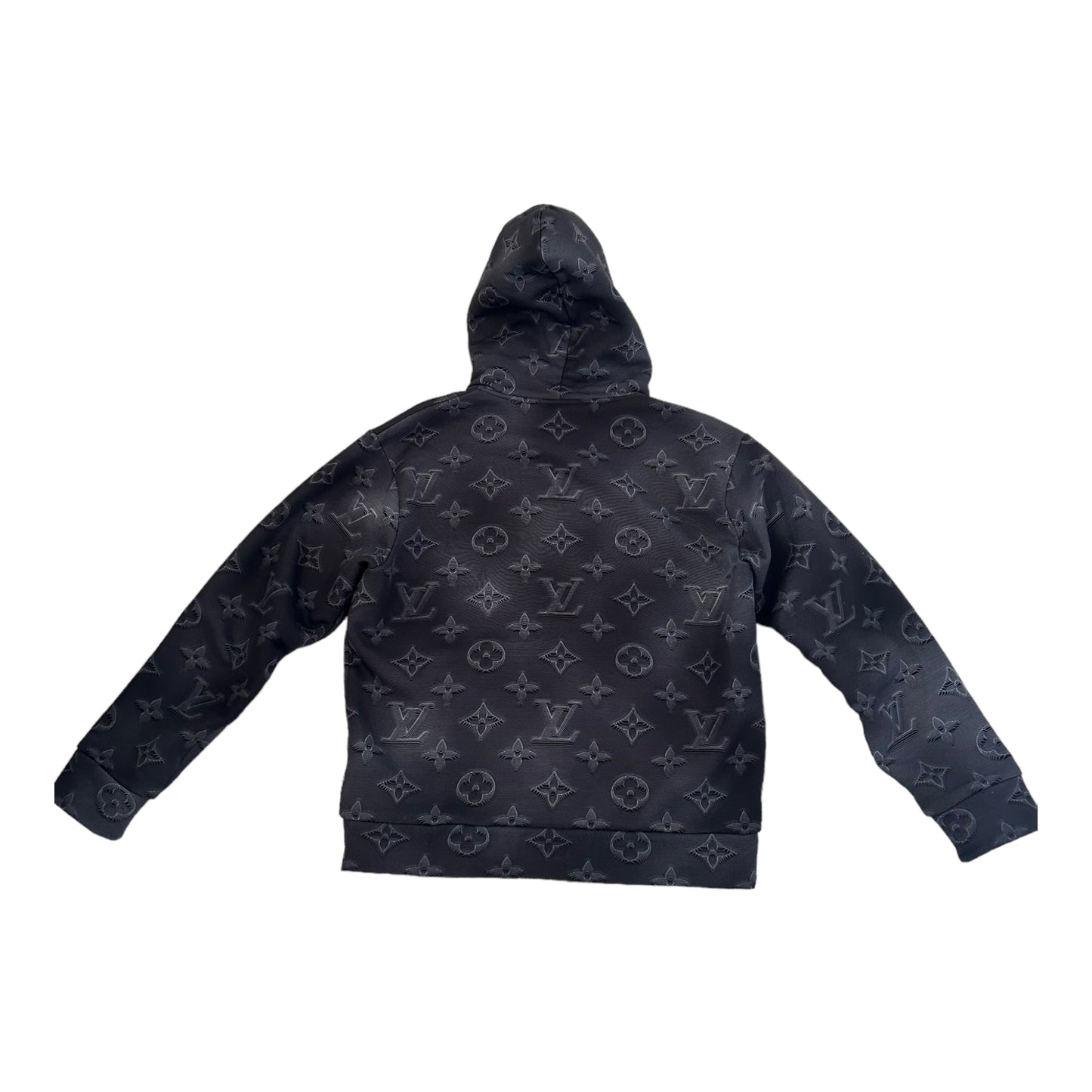 Louis Vuitton Grey 3D Monogram Cotton Knit Hoodie