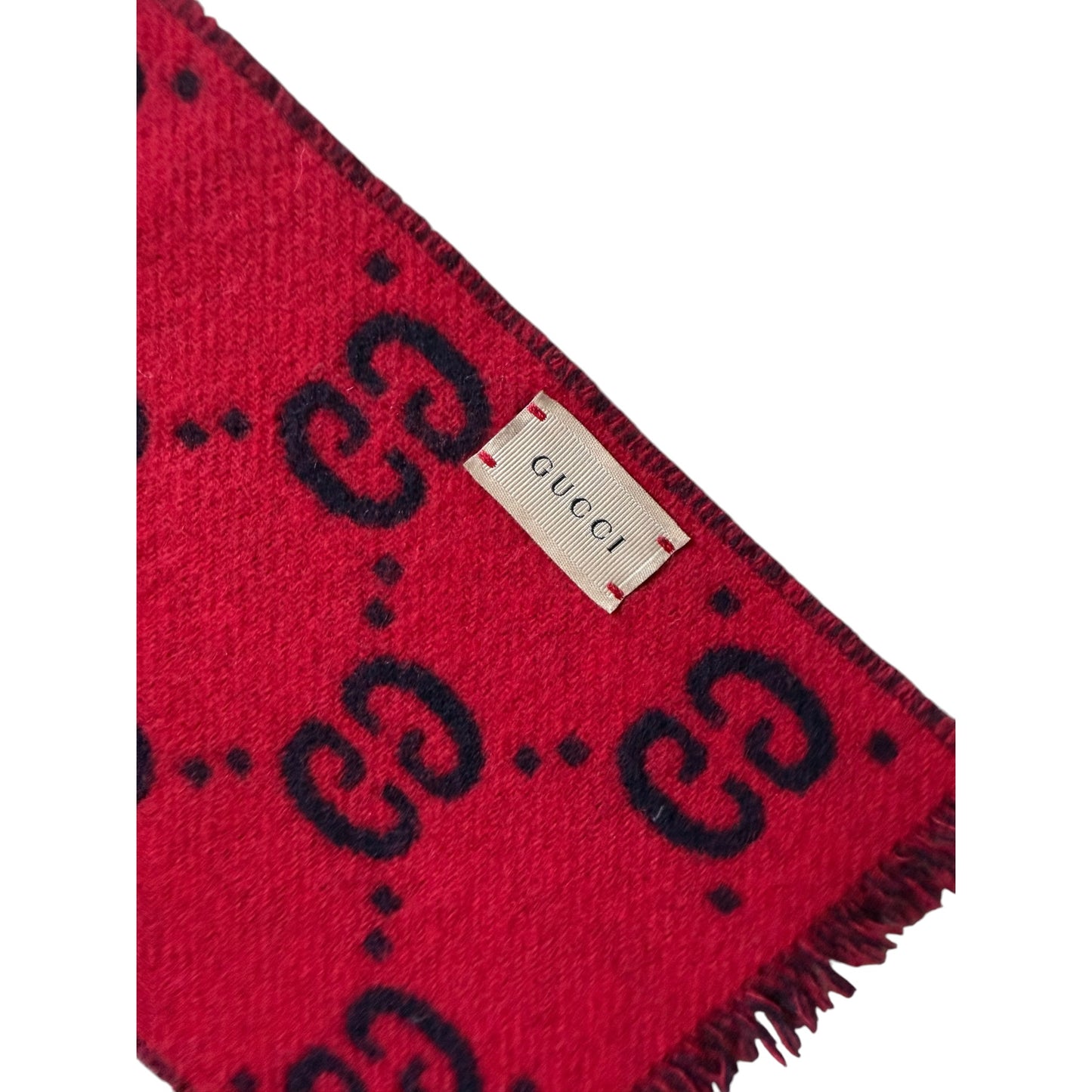Gucci Red & Blue Monogram Scarf