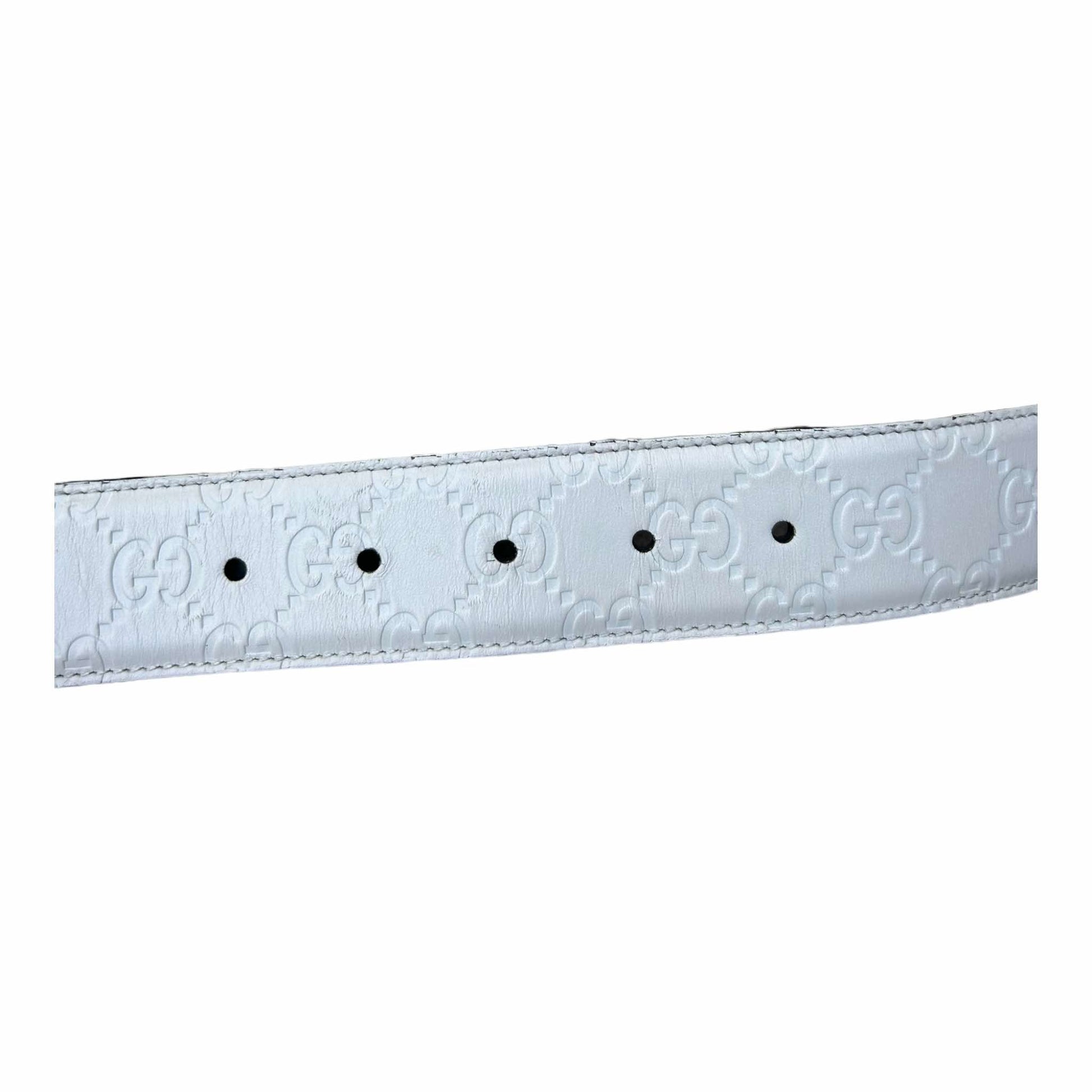 Gucci GG White Belt - (80/32) - 370543