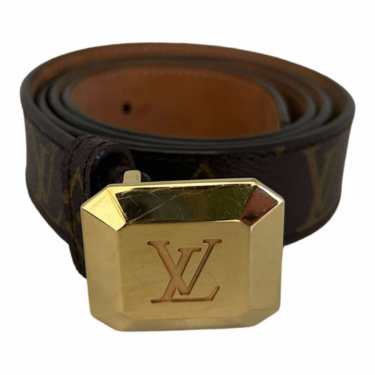 Authentic Louis Vuitton belt Brown Monogram Leather size 95/38 