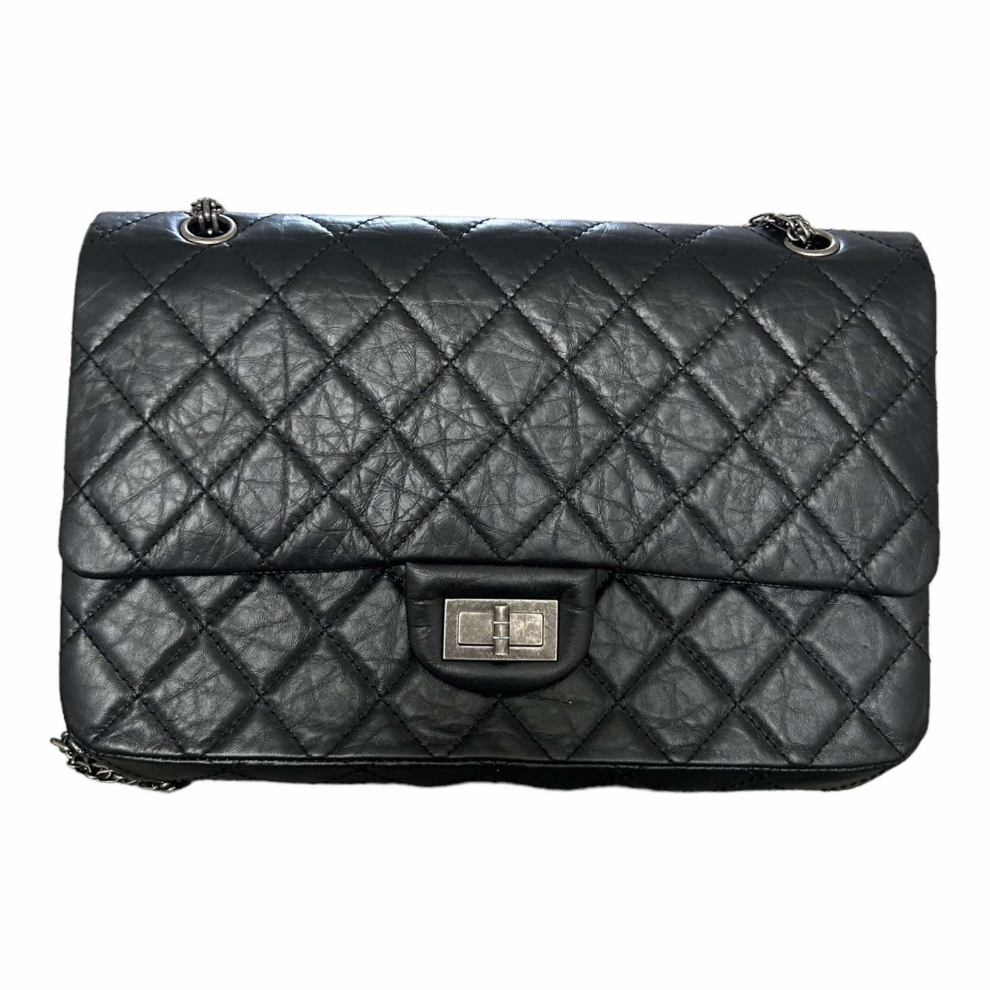 Chanel 2.55 Reissue 227 Black Maxi Flap Shoulder Bag