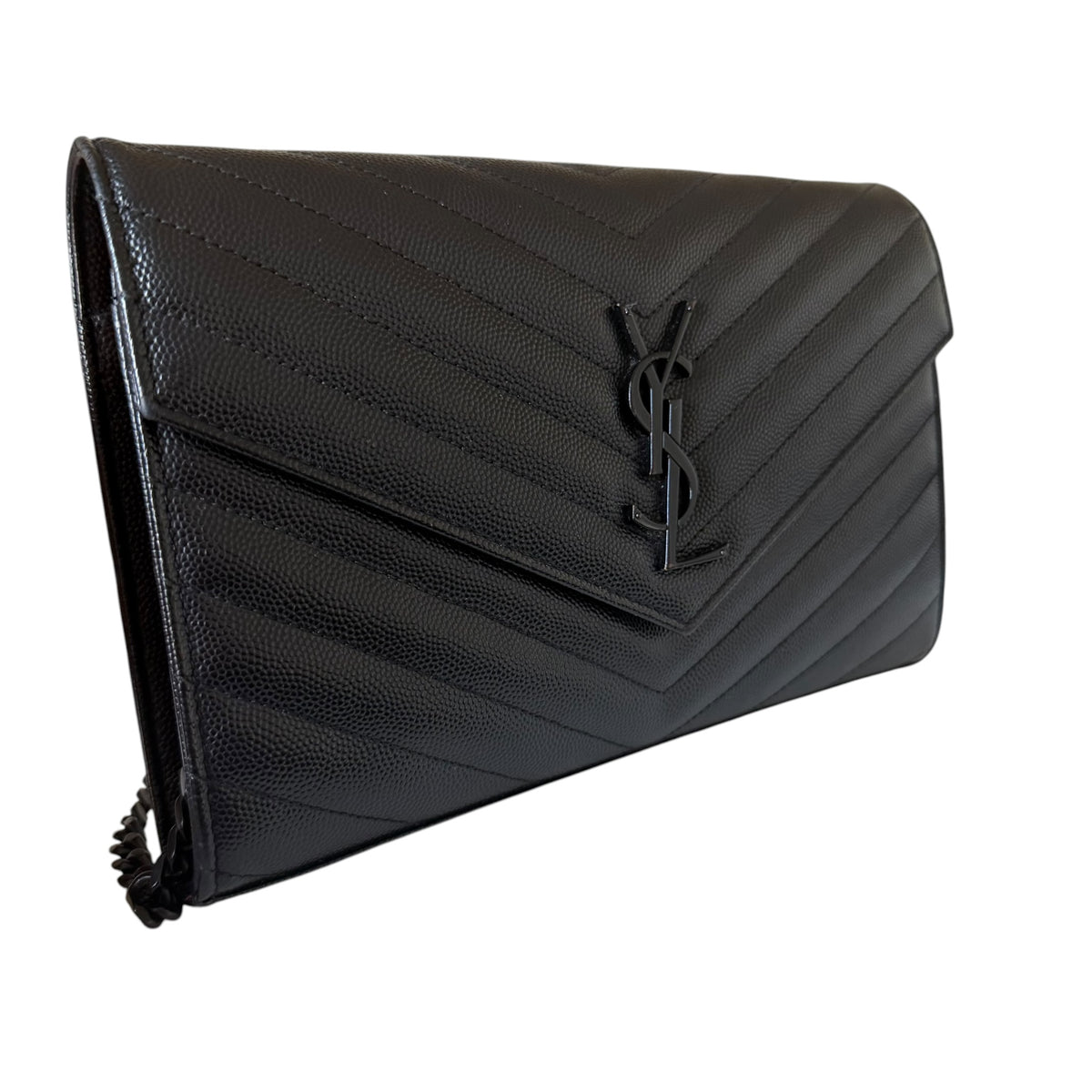 Saint Laurent Black Classic Cassandre Chain Flap - 377828