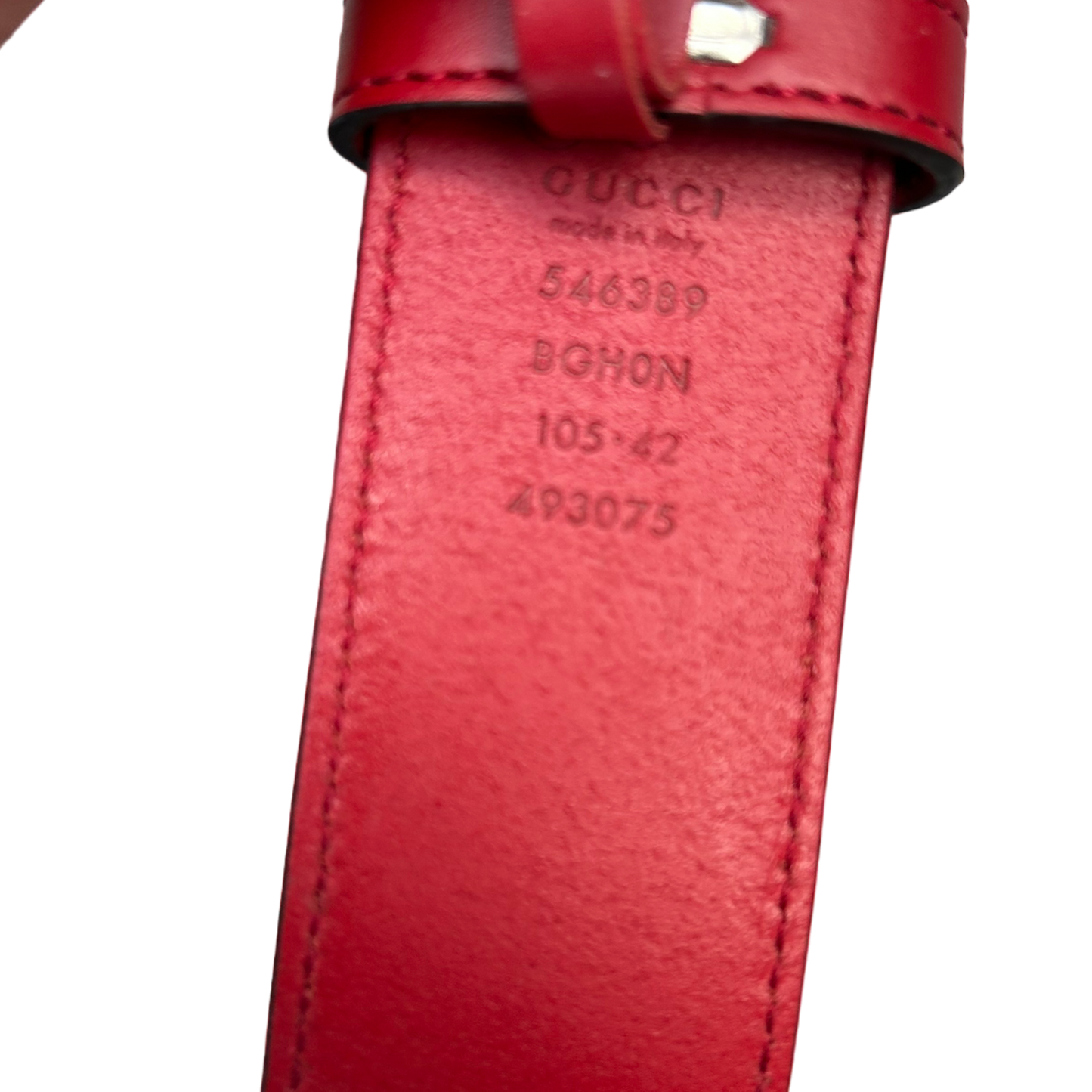 Gucci Red GG Belt - (105/42) - 546389