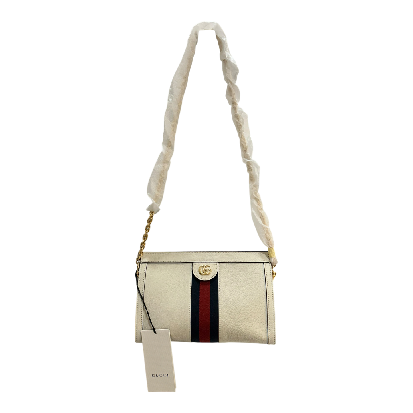 Gucci White Leather Ophidia Shoulder Bag - 503877