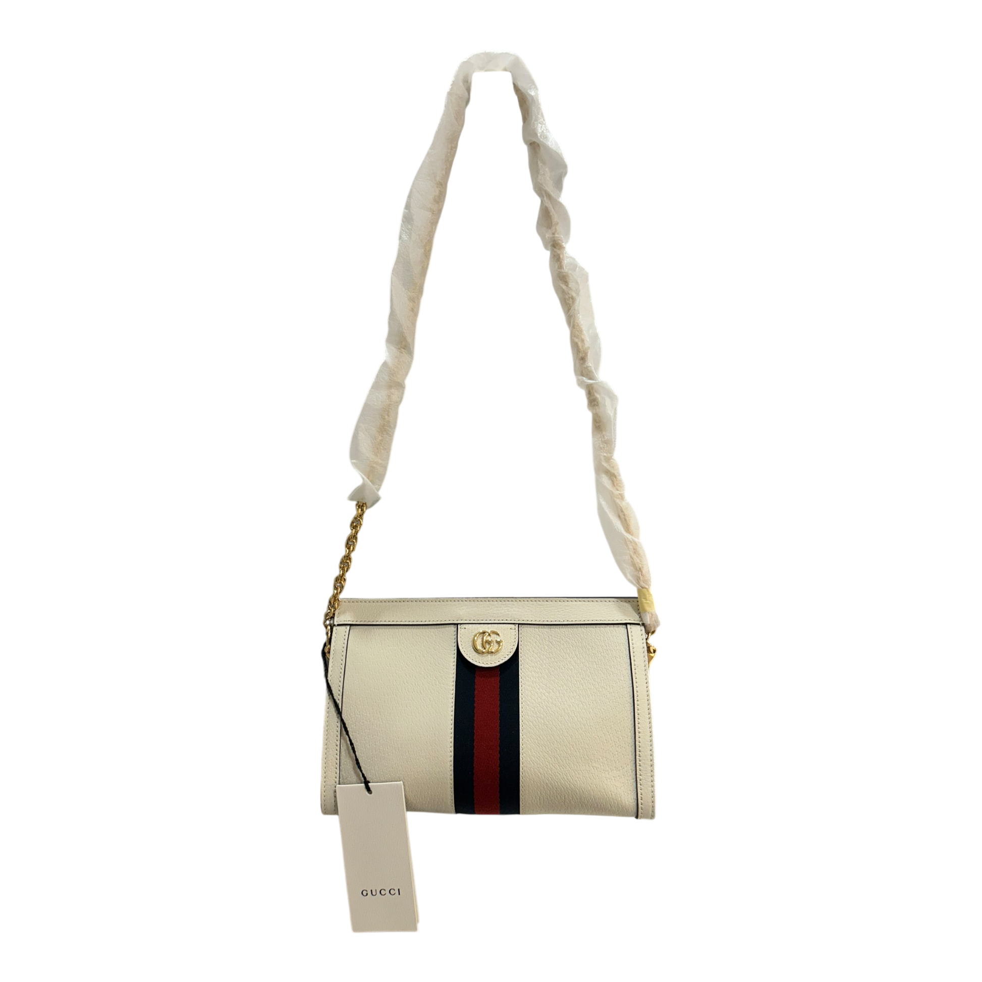 Gucci White Leather Ophidia Shoulder Bag - 503877